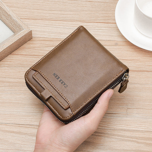 935113f072e74e6d4a7a9ffb1ef16042 Men's Short Casual Fashion Zipper Wallet